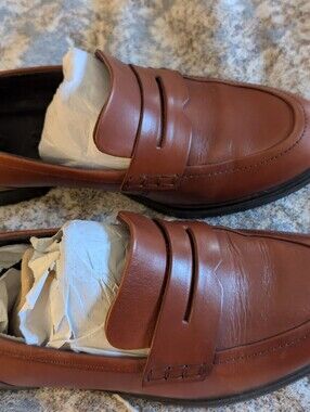 Like New Ecco Women's Brown Leather Slip-On Loafers 8.5 UD39 Like New